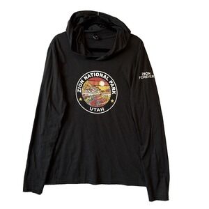 Zion Forever National Park Utah Graphic Lightweight Pullover Hoodie Men's S